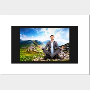 Businessman relaxing in the nature Posters and Art